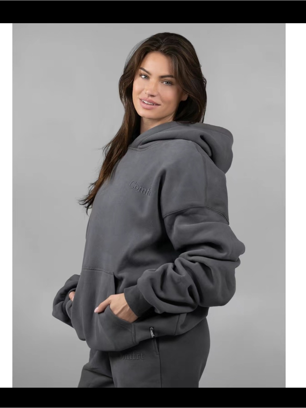 Comfrt Oversized Minimalist Hoodie in Steel